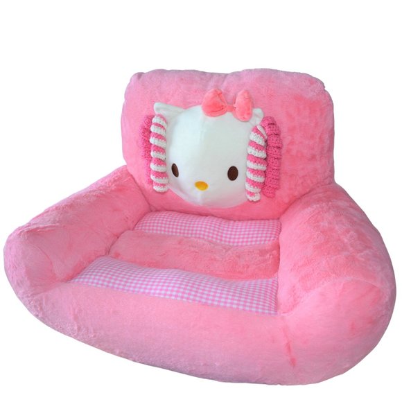 Kids Stuffed Hello Kitty Chair Sofa Soft Character Plush Chair and Lounger New - Picture 1 of 5
